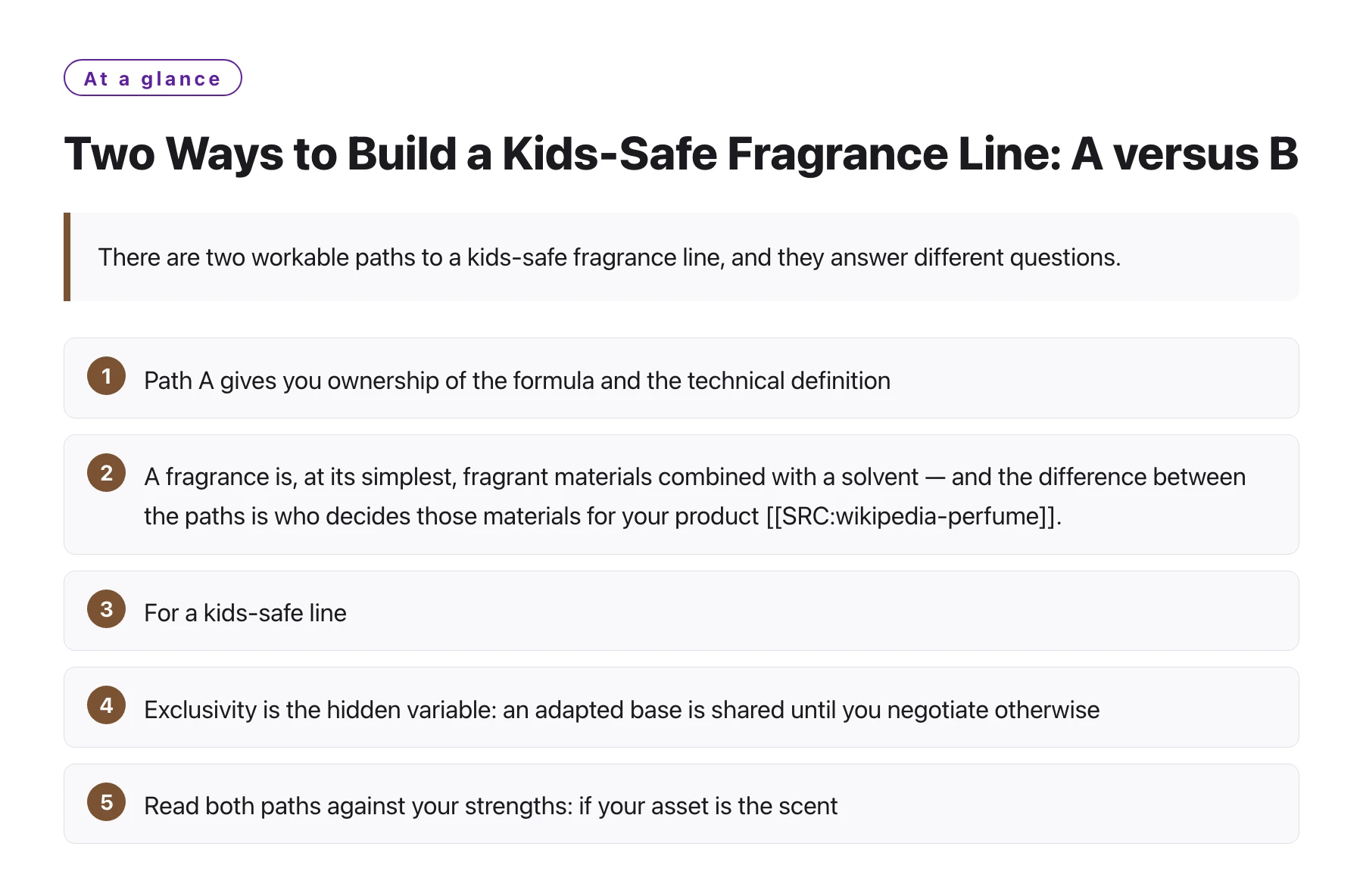 Two Ways to Build a Kids-Safe Fragrance Line: A versus B——全文要点速览